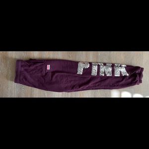 Burgundy/Silver Sequin Sweatsuit